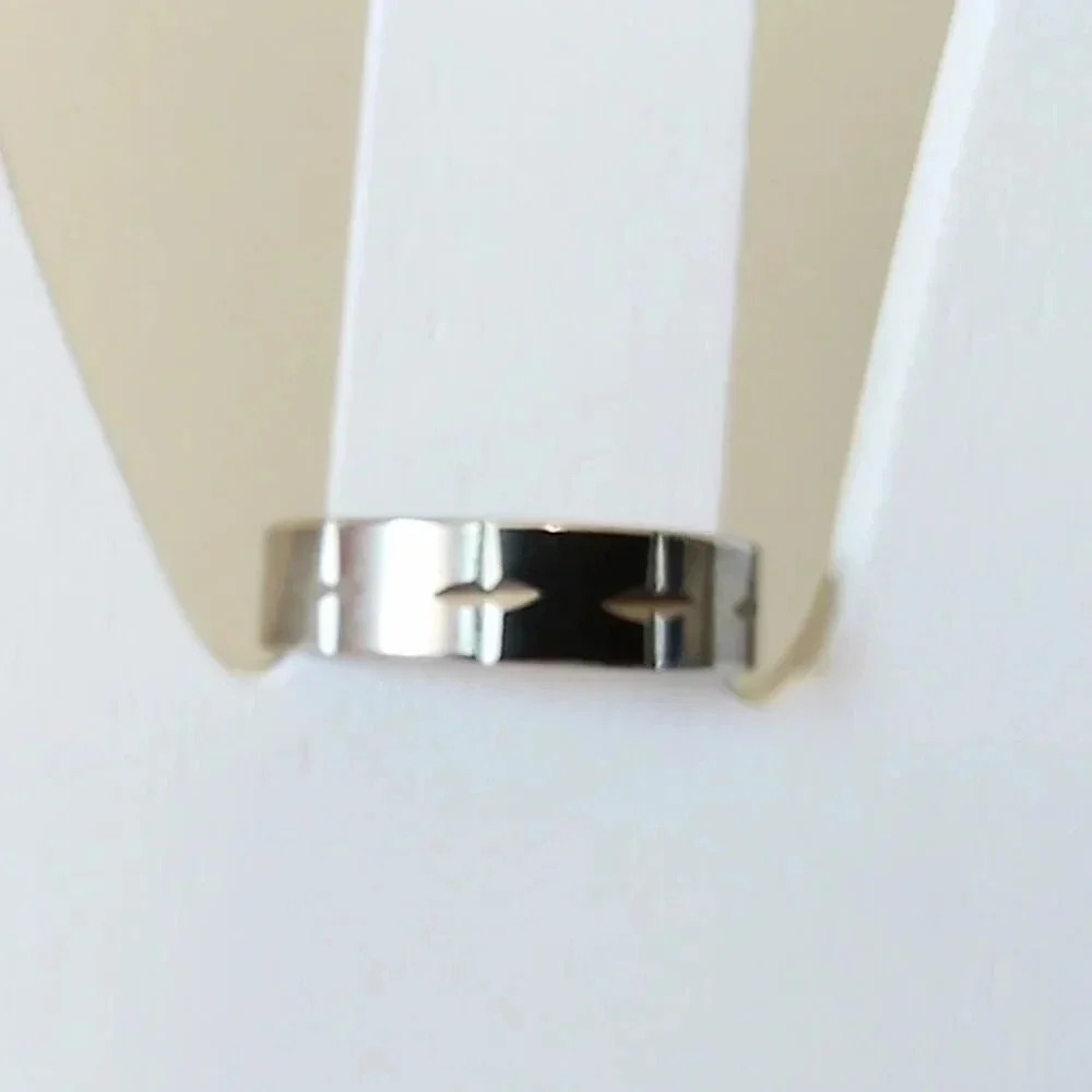 NIB Size 9.75 Greek Peaceful Cross Stainless Steel Band